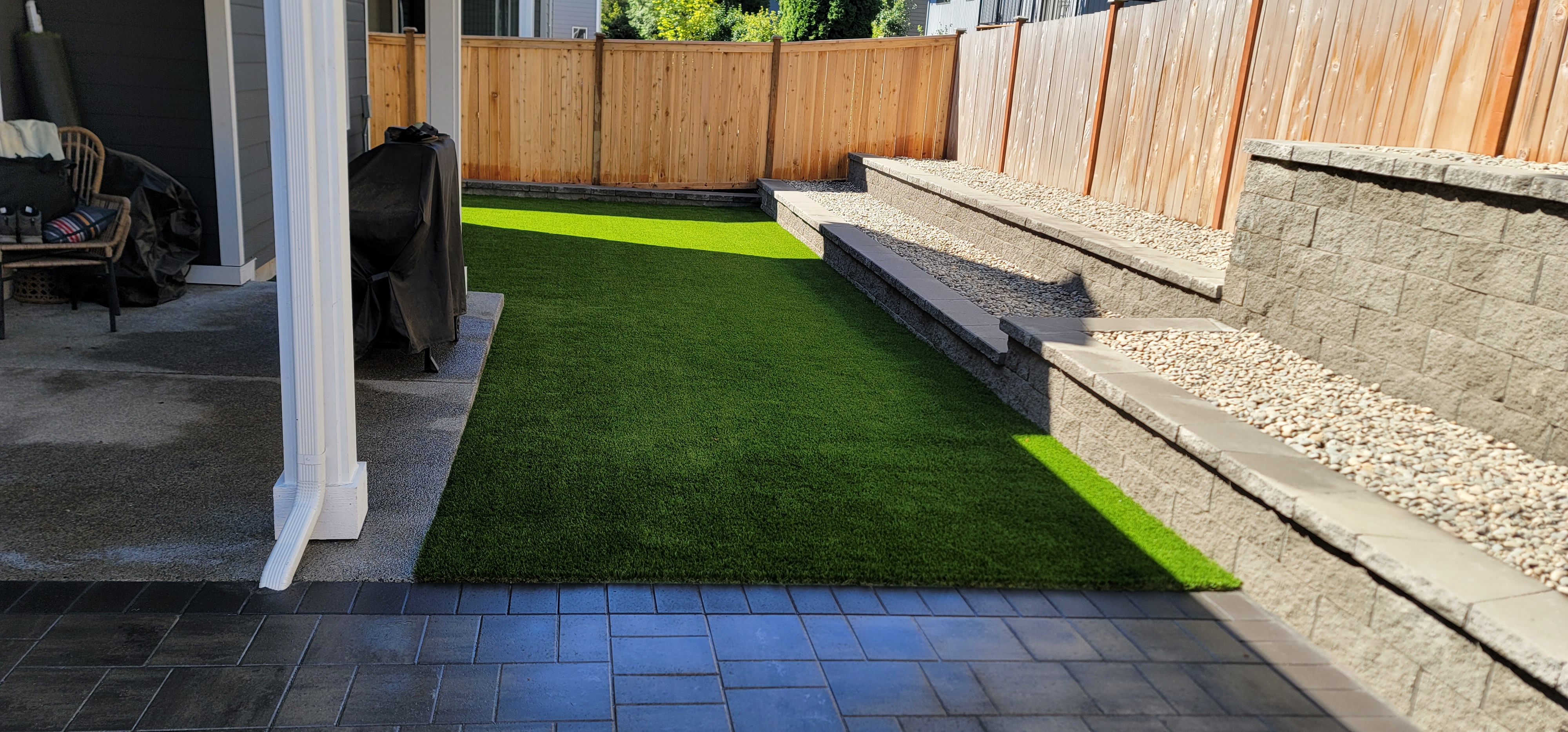 PATIO,SYNTHETIC TURF AND WALLS